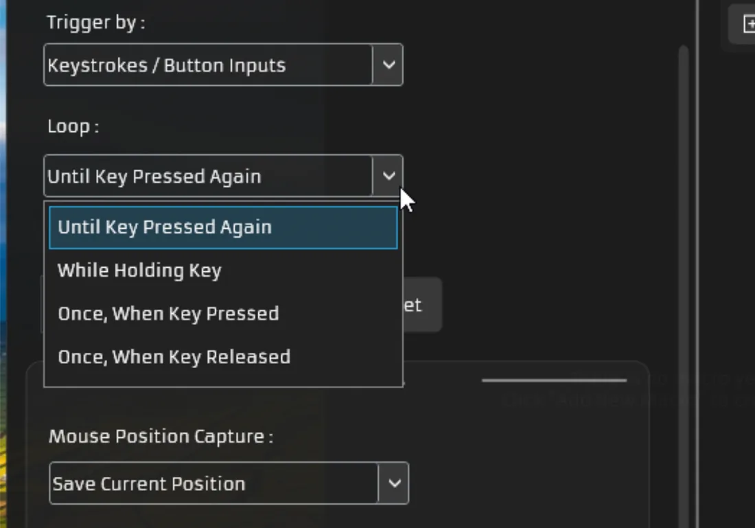 TG Macro trigger and loop modes